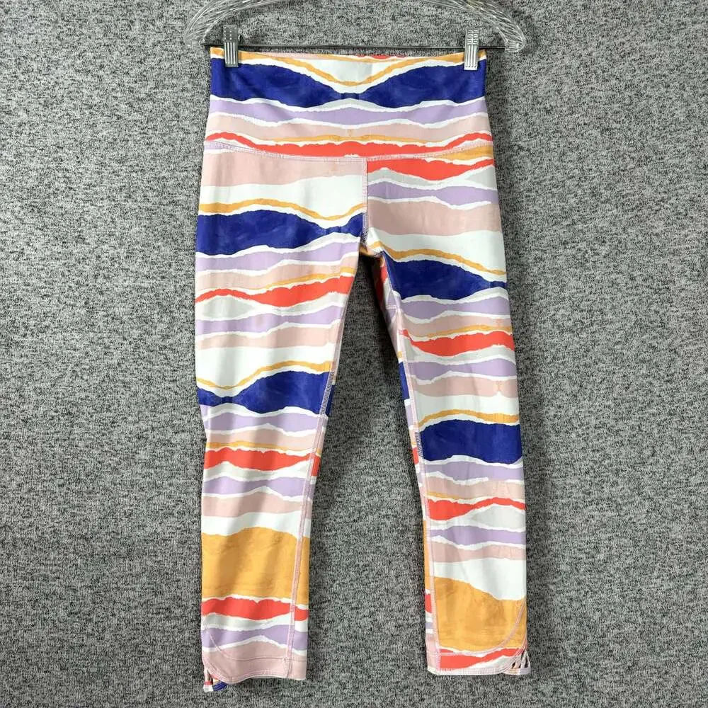 Lululemon Women’s Size 6 Multi-Color Print High Rise Cropped Activewear Leggings